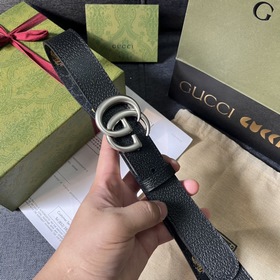 Gucci, ширина 3,0 см, новый двусторонний кожаный ремень с принтом