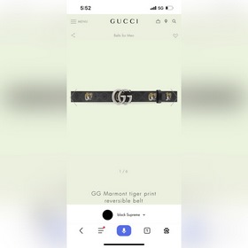 Gucci, ширина 3,0 см, новый двусторонний кожаный ремень с принтом