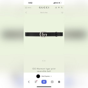 Gucci, ширина 3,0 см, новый двусторонний кожаный ремень с принтом