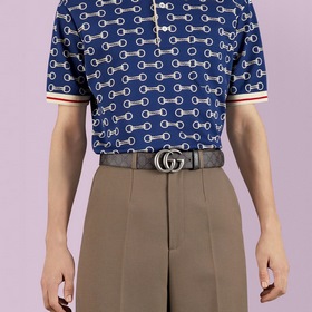 Новейшая модель Gucci из серой парусины и кожи серой текстурой св