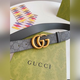 Новейшая модель Gucci из серой парусины и серой кожи с рисунком с