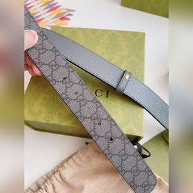 Новейшая модель Gucci из серой парусины и серой кожи с рисунком с