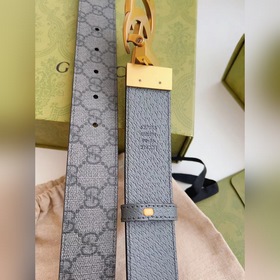 Новейшая модель Gucci из серой парусины и серой кожи с рисунком с