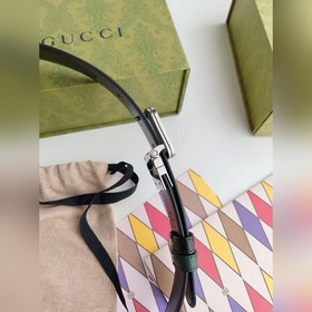 Новейшая модель Gucci из зеленой кожи с текстурой свиной кожи чер