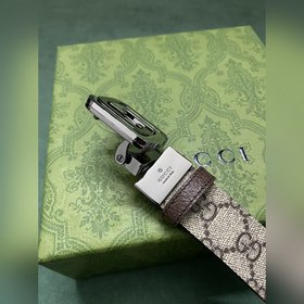GUCCI Гуччи 3,0 шириной коричневый Supreme холст Бежевый и черный