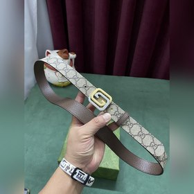 GUCCI Гуччи 3,0 шириной коричневый Supreme холст Бежевый и черный