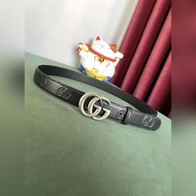 Gucci 3,0-дюймовый ремень из тисненной кожи с принтом из серии Ma