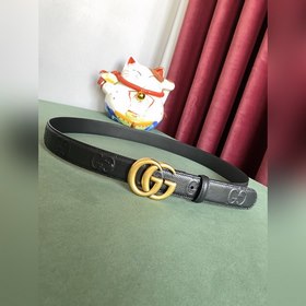 Gucci 3,0-дюймовый ремень из тисненной кожи с принтом из серии Ma