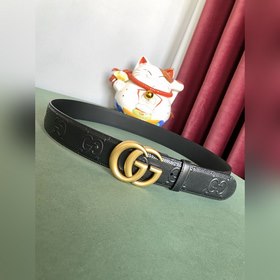 Gucci 4,0-дюймовый ремень из тисненной кожи с принтом из серии Ma