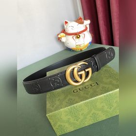 Gucci 4,0-дюймовый ремень из тисненной кожи с принтом из серии Ma