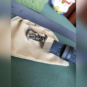 GUCCI Двойной пояс шириной 3,7 см, одна сторона из кожи Gucci Sig
