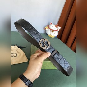 GUCCI Двойной пояс шириной 3,7 см, одна сторона из кожи Gucci Sig