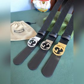 GUCCI Двусторонняя поясная сумка GUCCI 3,7, одна сторона из кожи 