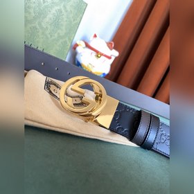 GUCCI Двусторонний пояс шириной 3,7 см, одна сторона из кожи Gucc