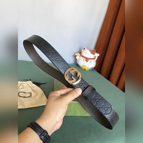 GUCCI Двусторонний пояс шириной 3,7 см, одна сторона из кожи Gucc