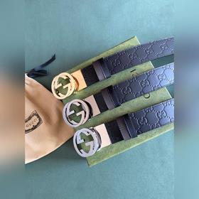 GUCCI Двусторонний пояс шириной 3,7 см, одна сторона из кожи Gucc