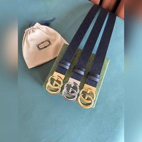 GUCCI Двойной пояс шириной 3,7 см, одна сторона из кожи Gucci Sig