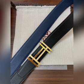 Hermes-H BELT BUCKLE & REVERSIBLE LEATHER STRAP 32 мм, аналог