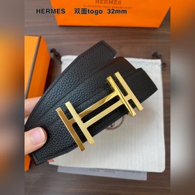 Hermes-H BELT BUCKLE & REVERSIBLE LEATHER STRAP 32 мм, аналог