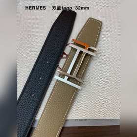 Hermes-H BELT BUCKLE &amp; REVERSIBLE LEATHER STRAP 32 мм, синхро
