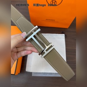 Hermes-H BELT BUCKLE & REVERSIBLE LEATHER STRAP 32 мм, синхро