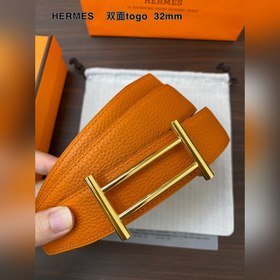 Hermes-H BELT BUCKLE & REVERSIBLE LEATHER STRAP 32 мм, синхро