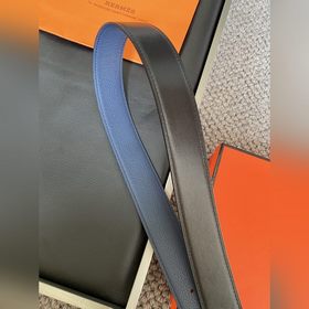 Двусторонний пояс Hermès Box/Togo из телячьей кожи с палевой пряж