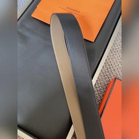 Двусторонний пояс Hermès Box/Togo из телячьей кожи с палевой пряж