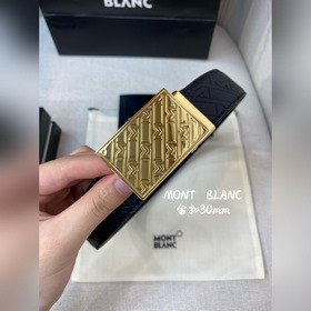 Montblanc, ширина 3,5 см, изготовлен из кожи верхнего слоя с тисн