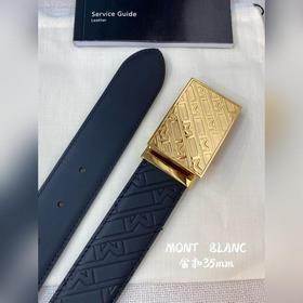 Montblanc, ширина 3,5 см, изготовлен из кожи верхнего слоя с тисн