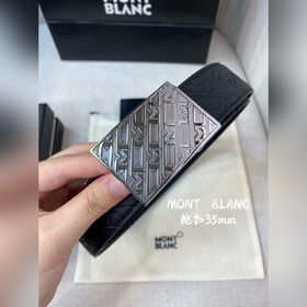 Montblanc, ширина 3,5 см, из кожи верхнего слоя с тиснением, высо