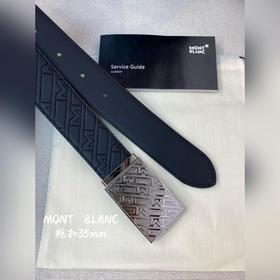 Montblanc, ширина 3,5 см, из кожи верхнего слоя с тиснением, высо