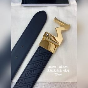 Montblanc, ширина 3,5 см, из кожи первого слоя с тиснением, высок