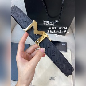 Montblanc, ширина 3,5 см, из кожи первого слоя с тиснением, высок