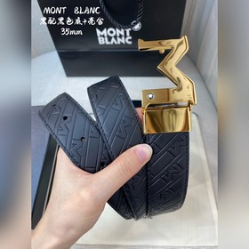 Montblanc, ширина 3,5 см, из кожи первого слоя с тиснением, высок