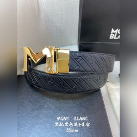 Montblanc, ширина 3,5 см, из кожи первого слоя с тиснением, высок