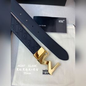 Montblanc, ширина 3,5 см, из кожи первого слоя с тиснением, высок