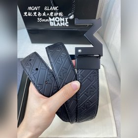 Montblanc, ширина 3,5 см, изготовлен из кожи первого слоя с тисне