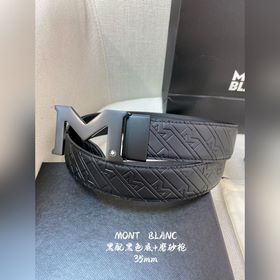 Montblanc, ширина 3,5 см, изготовлен из кожи первого слоя с тисне
