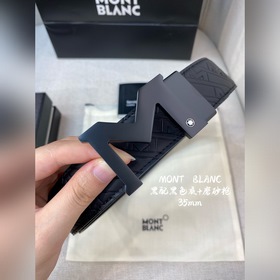 Montblanc, ширина 3,5 см, изготовлен из кожи первого слоя с тисне