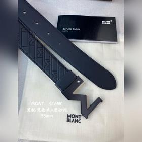 Montblanc, ширина 3,5 см, изготовлен из кожи первого слоя с тисне