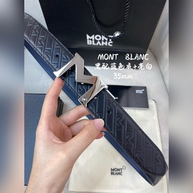 Montblanc, ширина 3,5 см, изготовлен из кожи первого слоя с тисне
