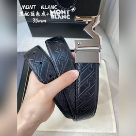 Montblanc, ширина 3,5 см, изготовлен из кожи первого слоя с тисне