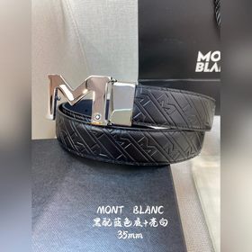 Montblanc, ширина 3,5 см, изготовлен из кожи первого слоя с тисне