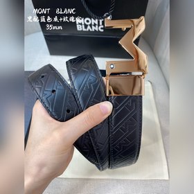 Montblanc, ширина 3,5 см, изготовлен из кожи верхнего слоя с тисн