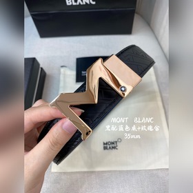 Montblanc, ширина 3,5 см, изготовлен из кожи верхнего слоя с тисн