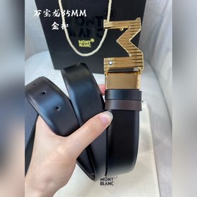 Montblanc, ширина 3,5 см, из кожи верхнего слоя, высококачественн
