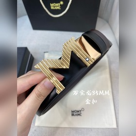 Montblanc, ширина 3,5 см, из кожи верхнего слоя, высококачественн