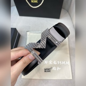 Montblanc, ширина 3,5 см, из кожи верхнего слоя, высококачественн