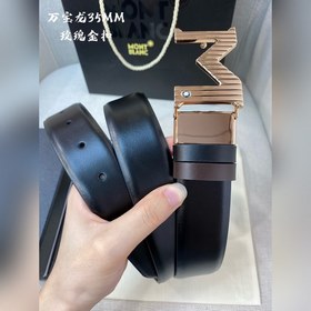 Montblanc, ширина 3,5 см, из кожи верхнего слоя, высококачественн